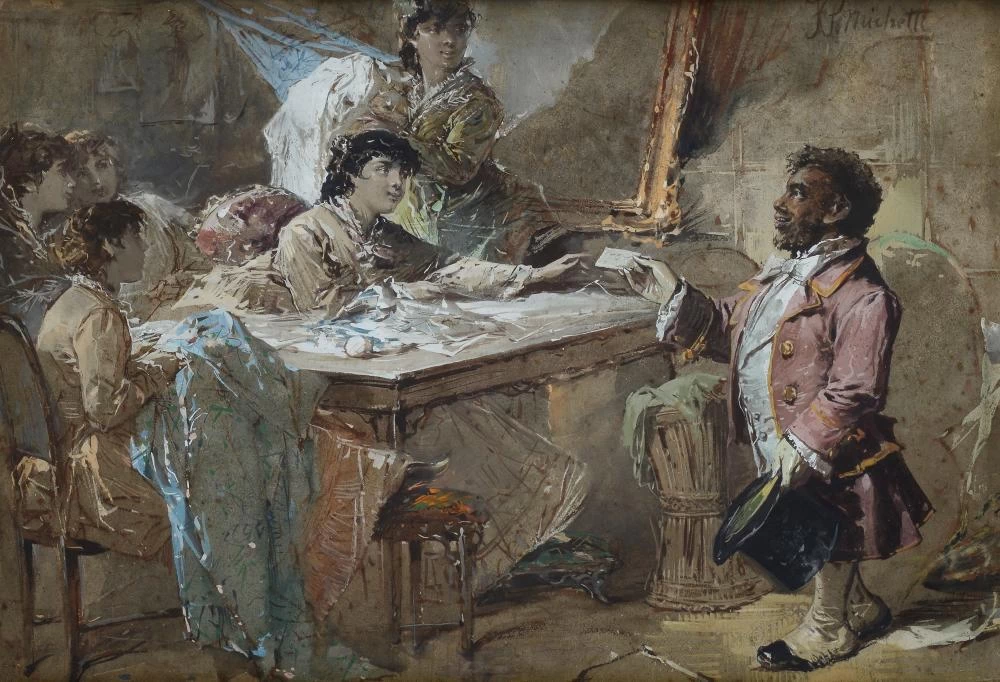 Francesco Paolo Michetti - Interno con figure